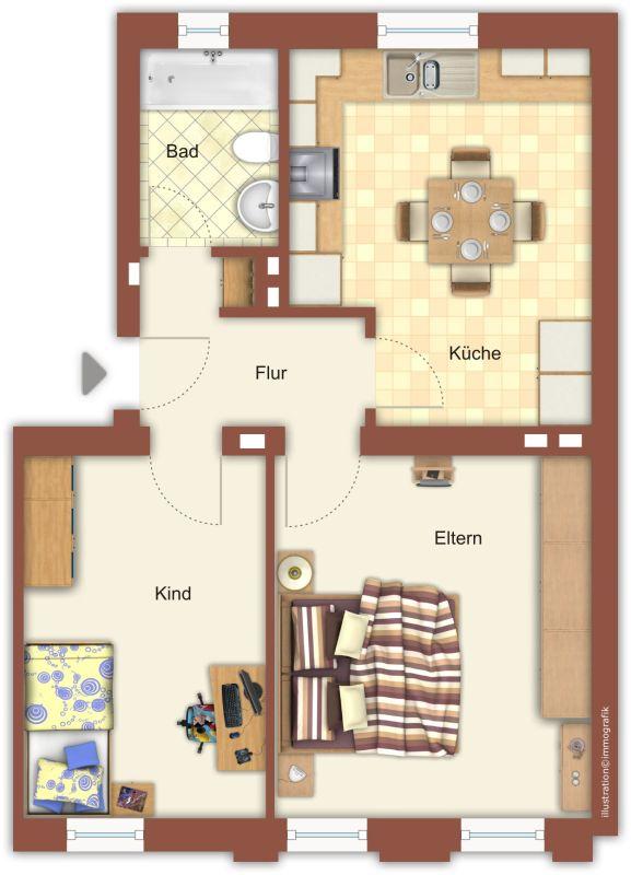 Thumbnail-Frei für Zwei - Gemütliche 2-Zimmerwohnung in Hardterbroich-Pesch