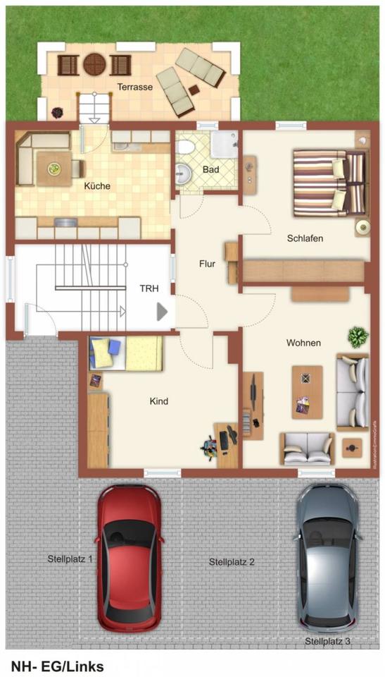 Thumbnail-Helle Altbau-Wohnung mit 3 Zi-Kü-Bad-Terrasse-Stellplatz möglich