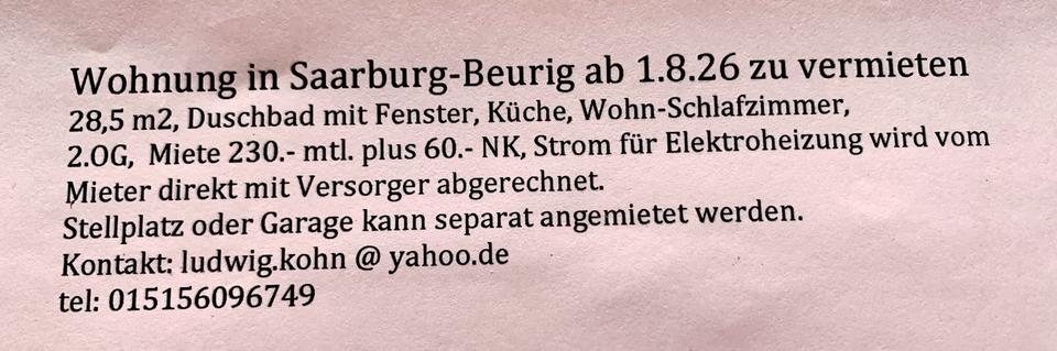 Thumbnail-Wohnung in saarburg-beurig zu vermieten