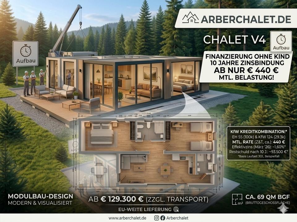 Thumbnail-Modernes 69qm Chalet V4 – Neubau ab nur 440€ mtl. Finanzierung!