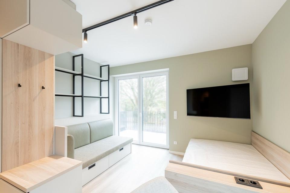 Thumbnail-Möblierte 1-Zimmer-Wohnung mit Terrasse und Kochnische