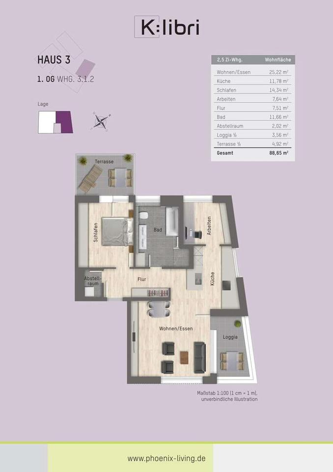 Thumbnail-Exklusive 2,5-Zimmer-Neubauwohnung mit Balkon, Terrasse & hochwer