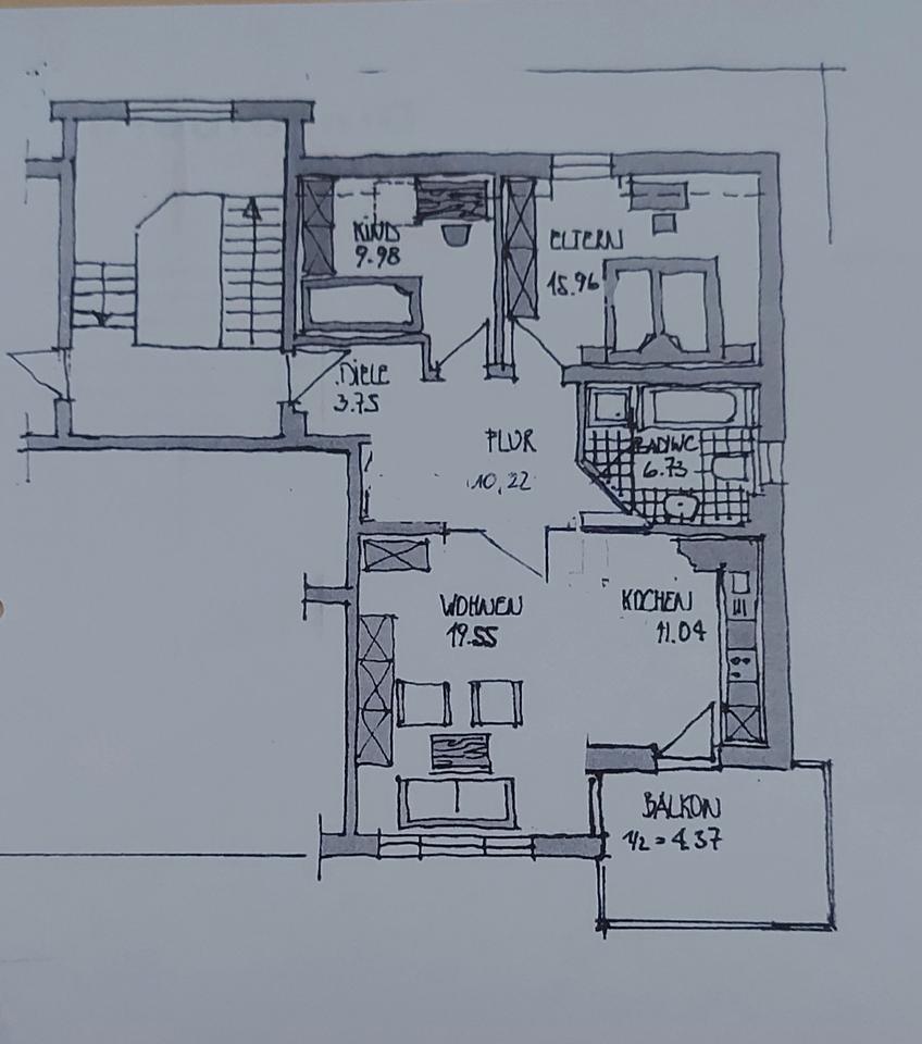 Thumbnail-3-Zimmer-Dachgeschoß-Wohnung in Langweid am Lech zu verkaufen