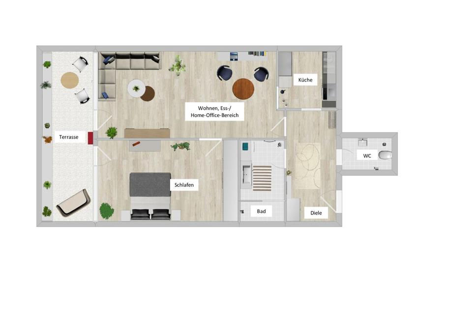Thumbnail-Lichtdurchflutete 2-Zimmer-Terrassenwohnung in Passau – Grubweg