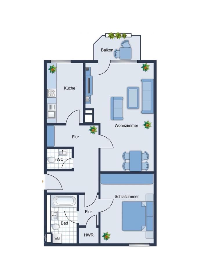 Thumbnail-Helle 2-Zimmer-Erdgeschosswohnung mit Balkon & Parkplatz