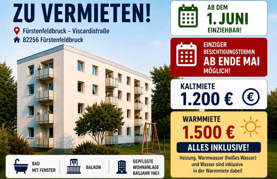 Thumbnail-3 Zimmer zur Miete, 82256 Fürstenfeldbruck, 1500 € Warmmiete.