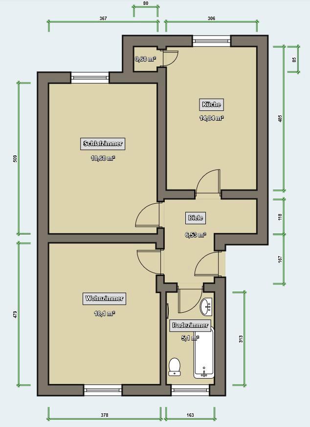 Thumbnail-64 m² 2,5 Zimmer EG Wohnung in Bulmke-Hüllen Gelsenkirchen