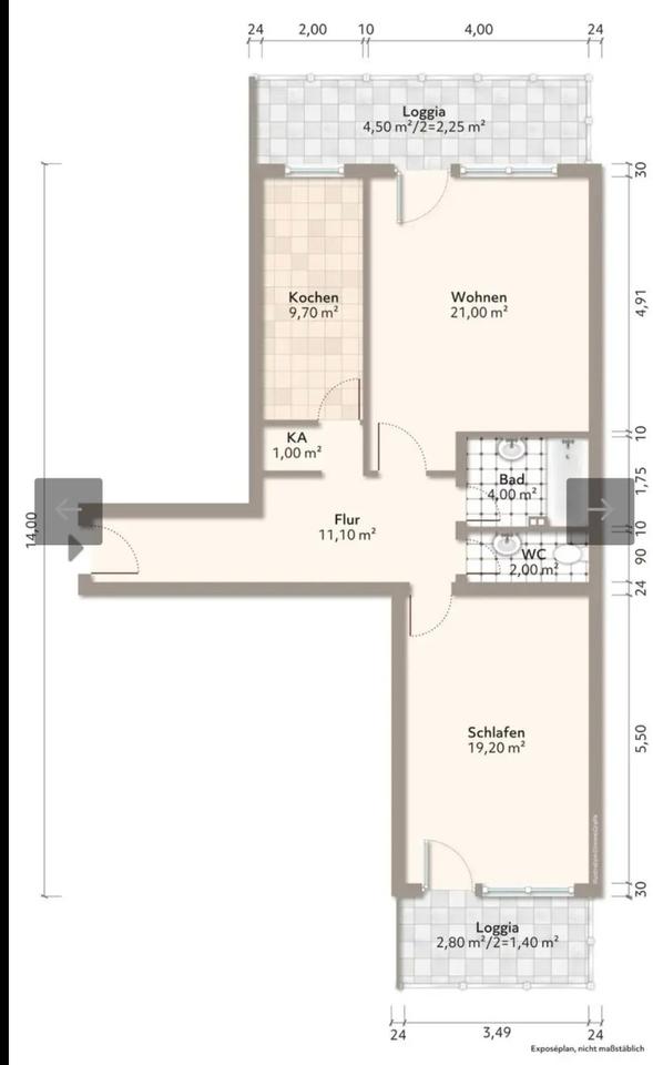 Thumbnail-Helle 2-Zimmer-Wohnung mit 2 Balkonen nahe BMW