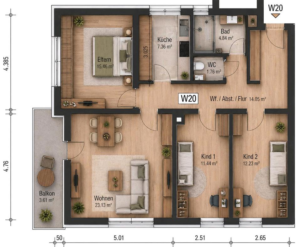 Thumbnail-Großzügige 4-Zimmer-Wohnung mit Weitblick & Top-Infrastruktur