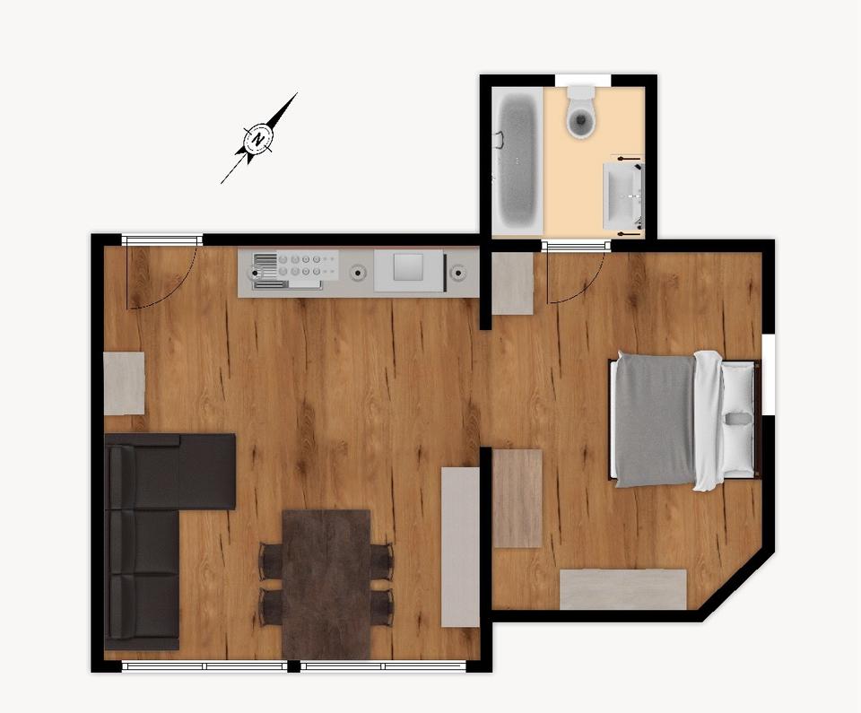 Thumbnail-2 Zimmer Studio DG - Villa Vogelsgesang- voll möbliert