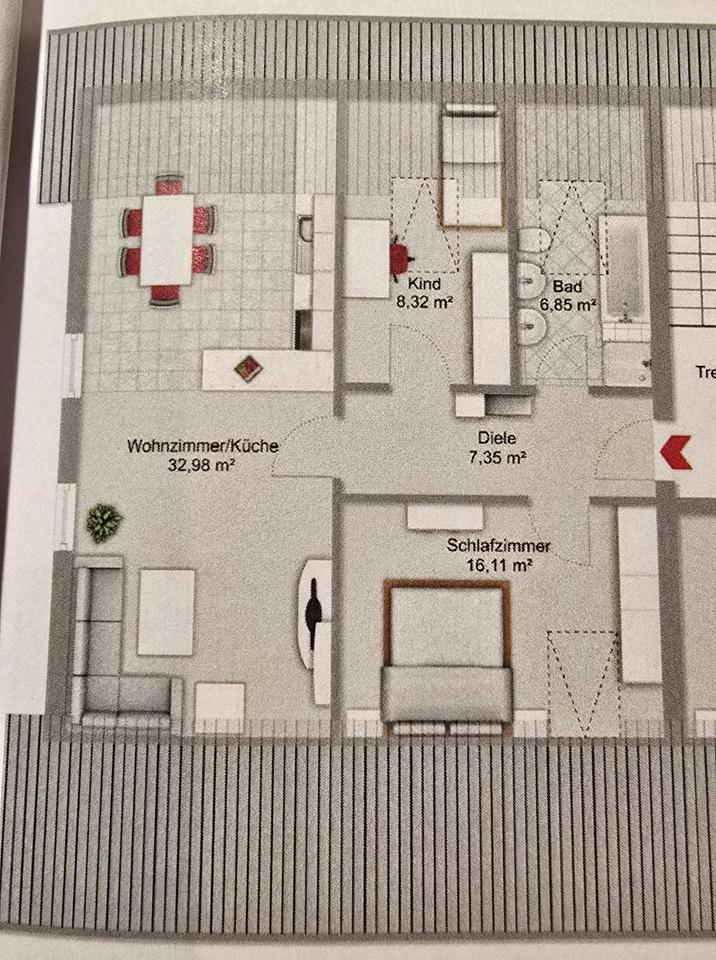 Thumbnail-Helle 3-Zimmer Dachgeschoss-Wohnung in Sulzfeld am Main