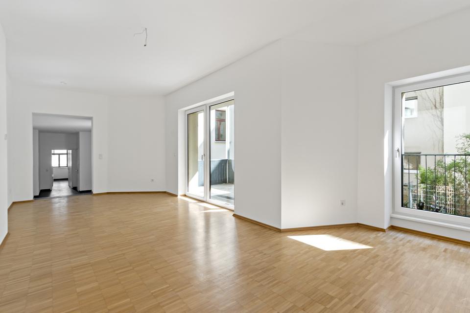 Thumbnail-Eleganz im Altbau: Großzügiges Wohnen mit Balkon, Parkett & zwei Bädern
