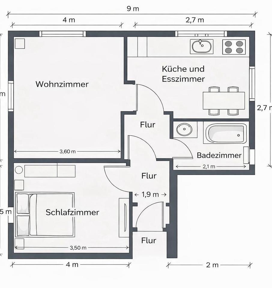 Thumbnail-2,5 Zimmer | Essen Holsterhausen | EBK | Wohnung | Uniklinik