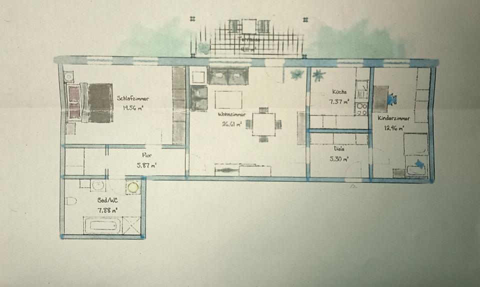 Thumbnail-Moderne 3-Zimmer-Wohnung in stadtnaher Lage von Iserlohn