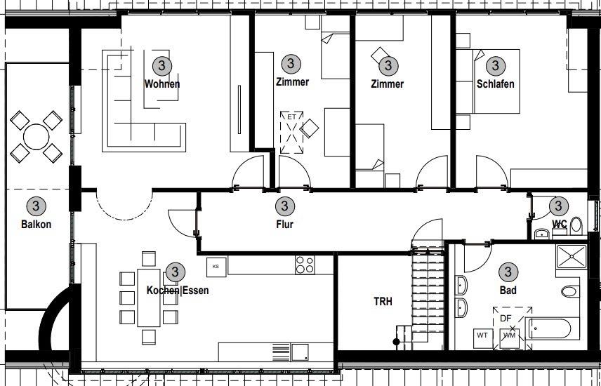 Thumbnail-Helle 4,5-Zimmer-Wohnung in ruhiger Lage