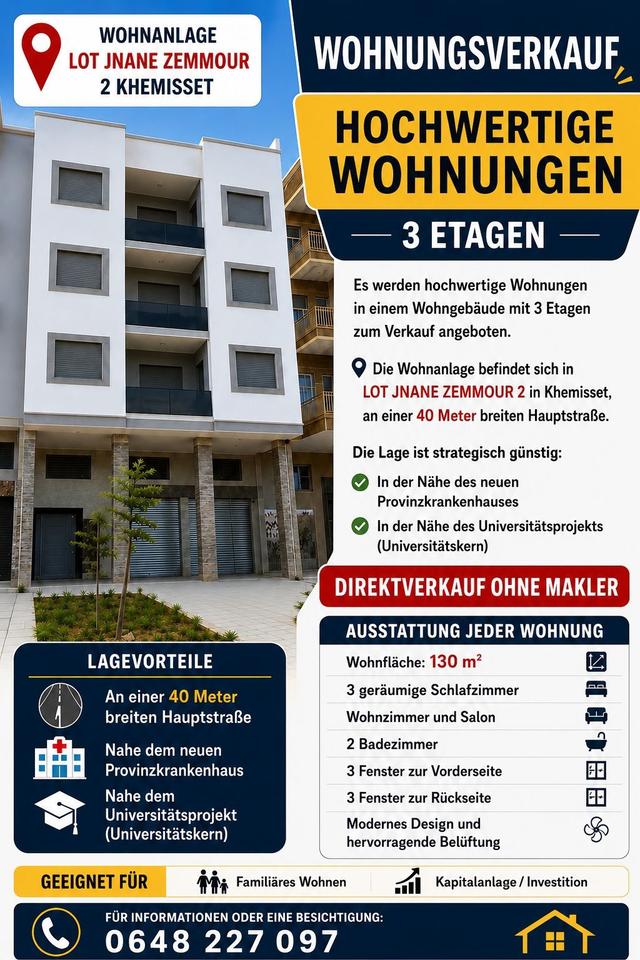 Thumbnail-4 Zimmerwohnung in Khemisset Marokko Neubau
