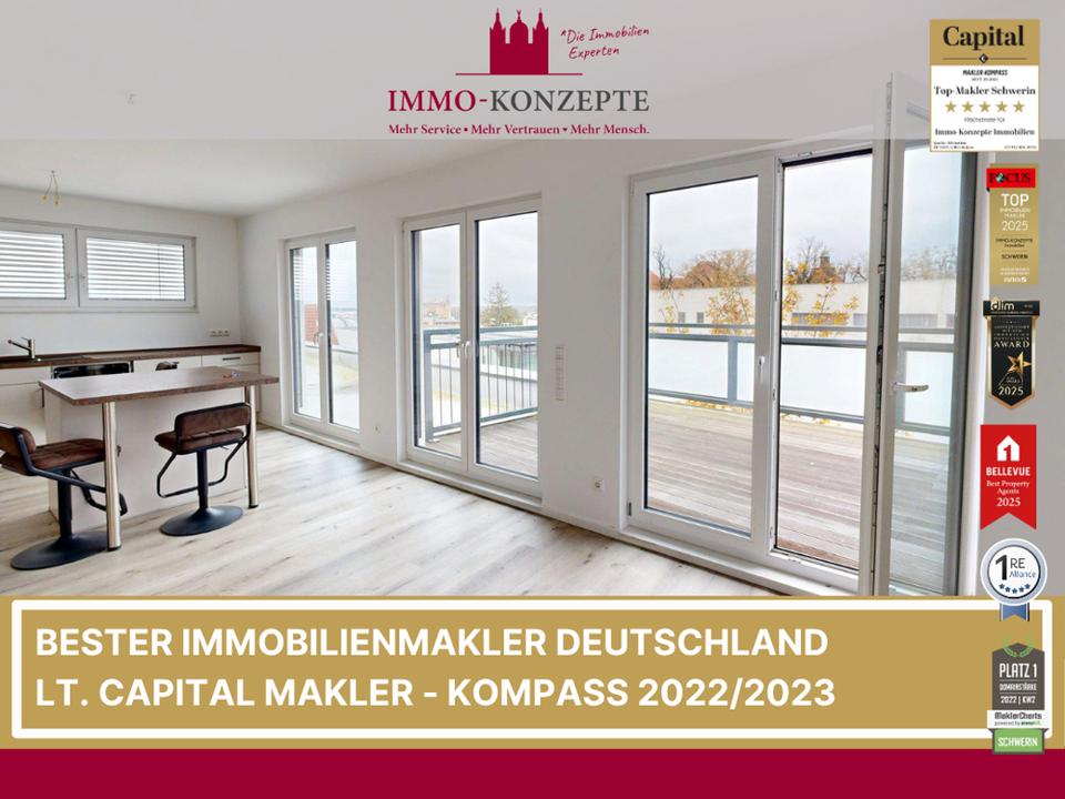 Thumbnail-Exklusives Neubau-Maisonette-Penthouse mit Schlossblick, Dachterrasse, Garage in 1A-Lage