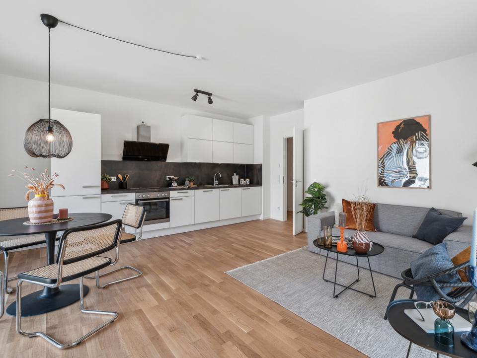 Thumbnail-Moderne 3-Zimmer-Wohnung: Neubau mit Einbauküche und Balkon