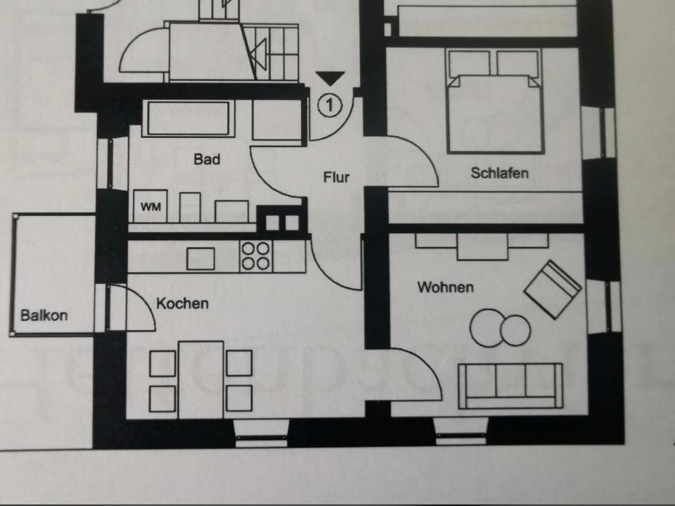Thumbnail-86154 Augsburg: modernisierte 2-Zimmer Wohnung mit Balkon
