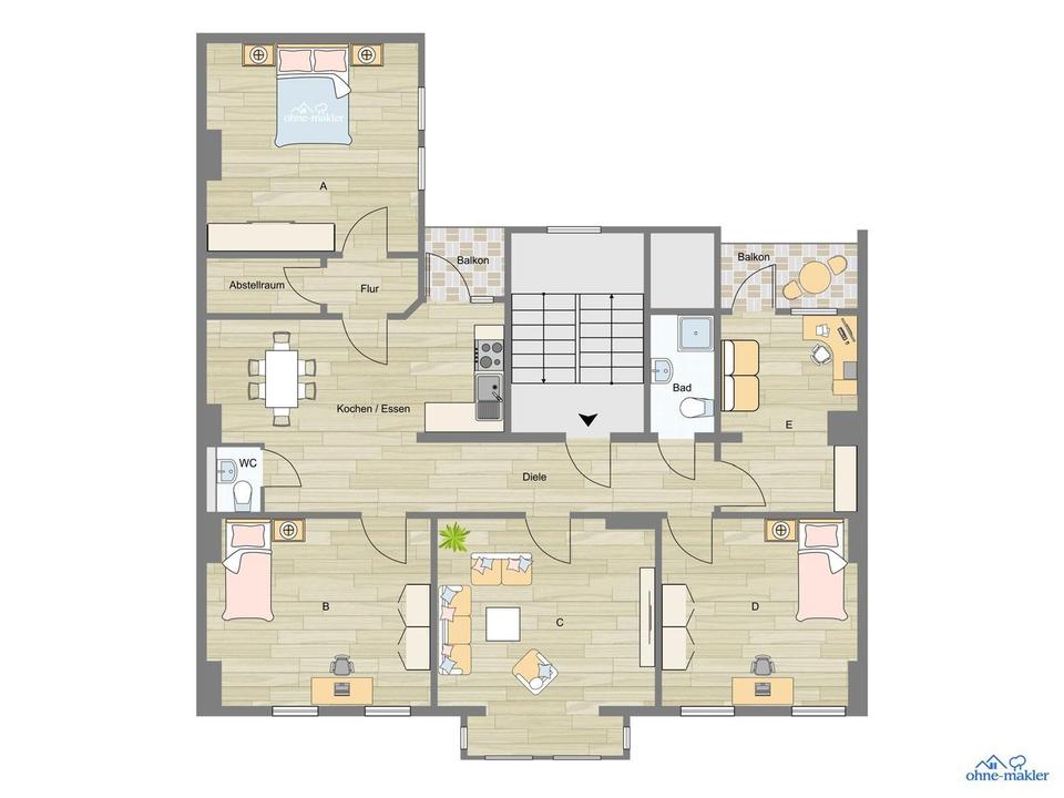 Thumbnail-Kernsanierte Fünfzimmerwohnung mit 141 Quadratmetern Wohnfläche in der Innenstadt