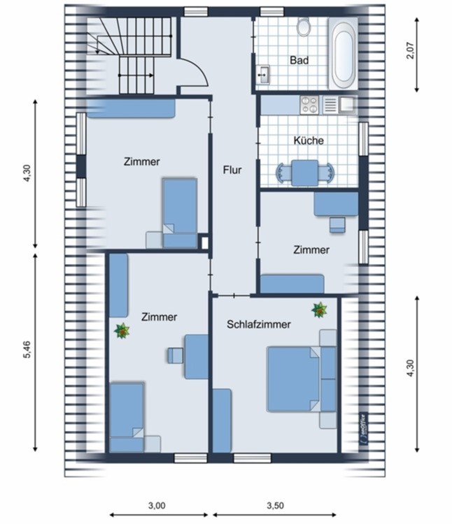 Thumbnail-Helle 3,5-Zi-DG-Wohnung am Herminghauspark