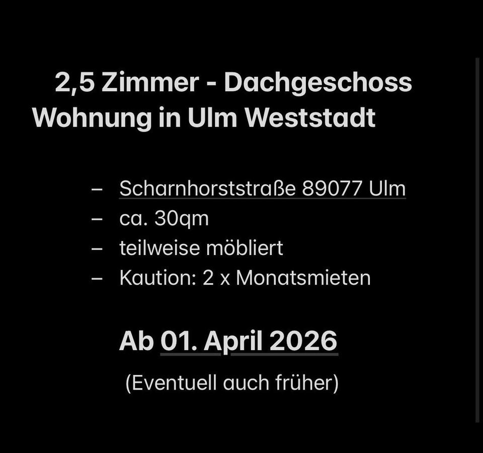 Thumbnail-2,5 DG Wohnung in Ulm Weststadt 89077