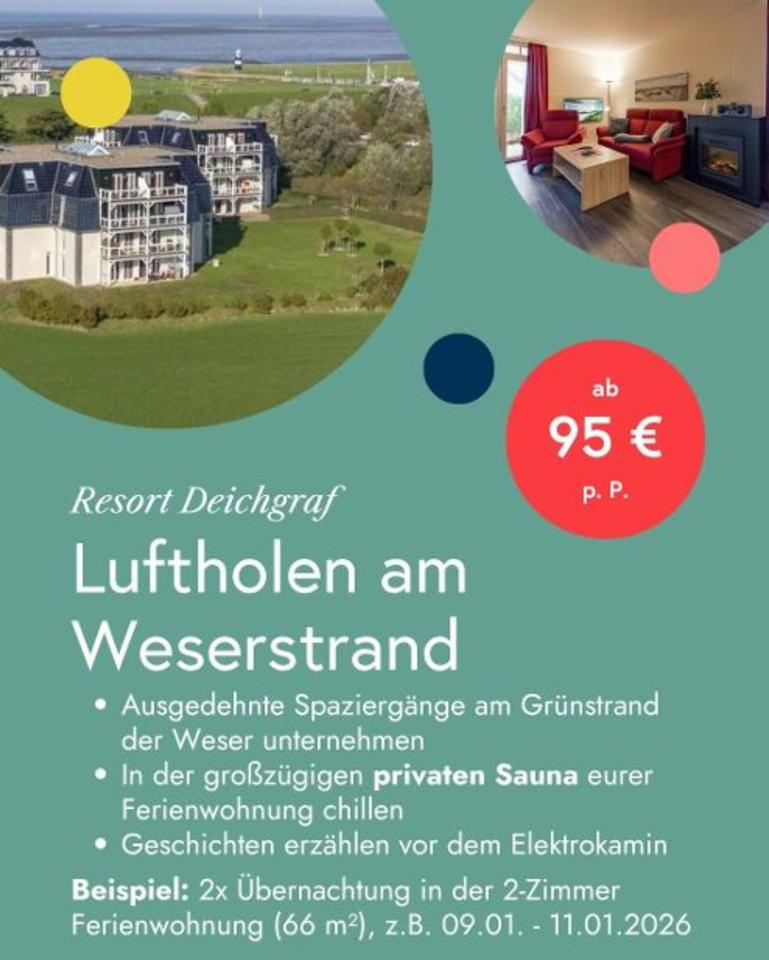 Thumbnail-Weserstrand 2 Nächte im Resort Deichgraf ab 95€