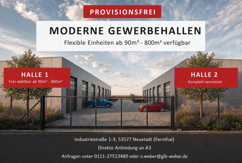 Thumbnail-Moderne GewerbehallenLagerhallen TOP Lage A3 - flexibel 90-800m2