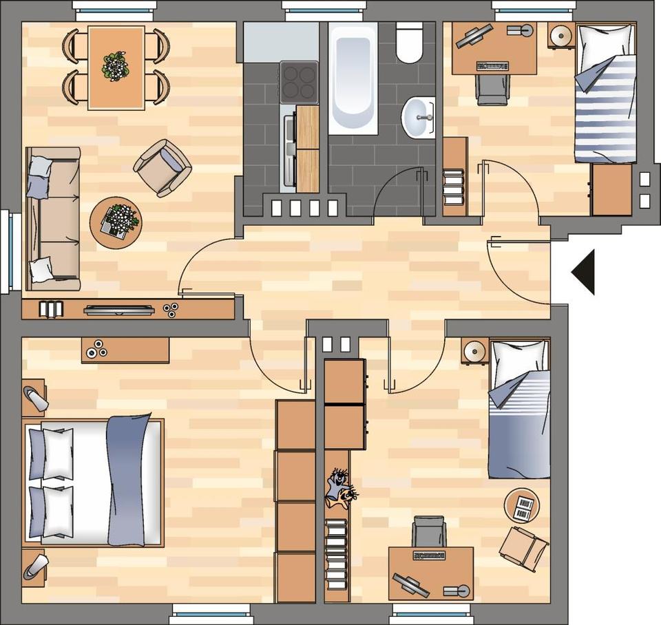Thumbnail-3-Zimmer-Wohnung in Wilhelmshaven Fedderwardergroden