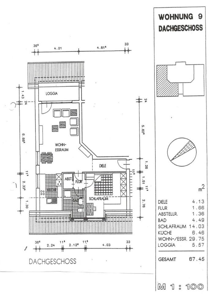 Thumbnail-2 Raumwohnung im Dachgeschoss (3.Etage)
