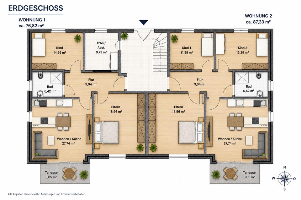 Thumbnail-Moderne 4 Zimmer Neubau Wohnung zu Vermieten-KfW 55