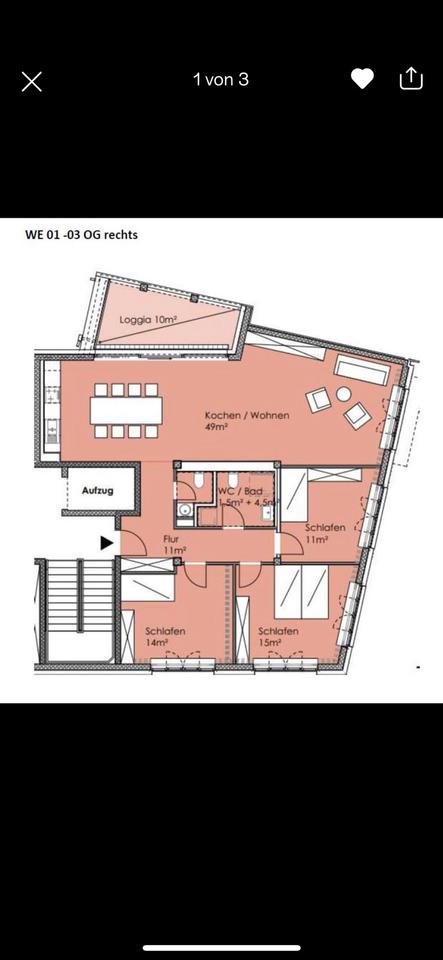 Thumbnail-4 Zmmerwohnung 2.OG Fahrstuhl Einbauküche Baumschulenstraße