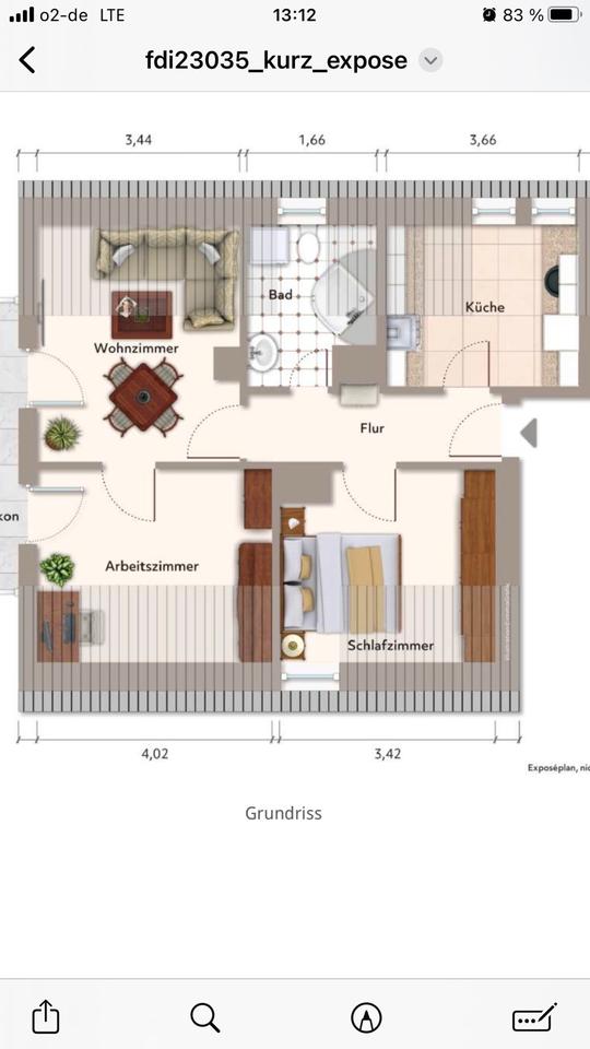 Thumbnail-Offenbach am Main, 3 Zimmer Wohnung mit Balkon, Mainblick