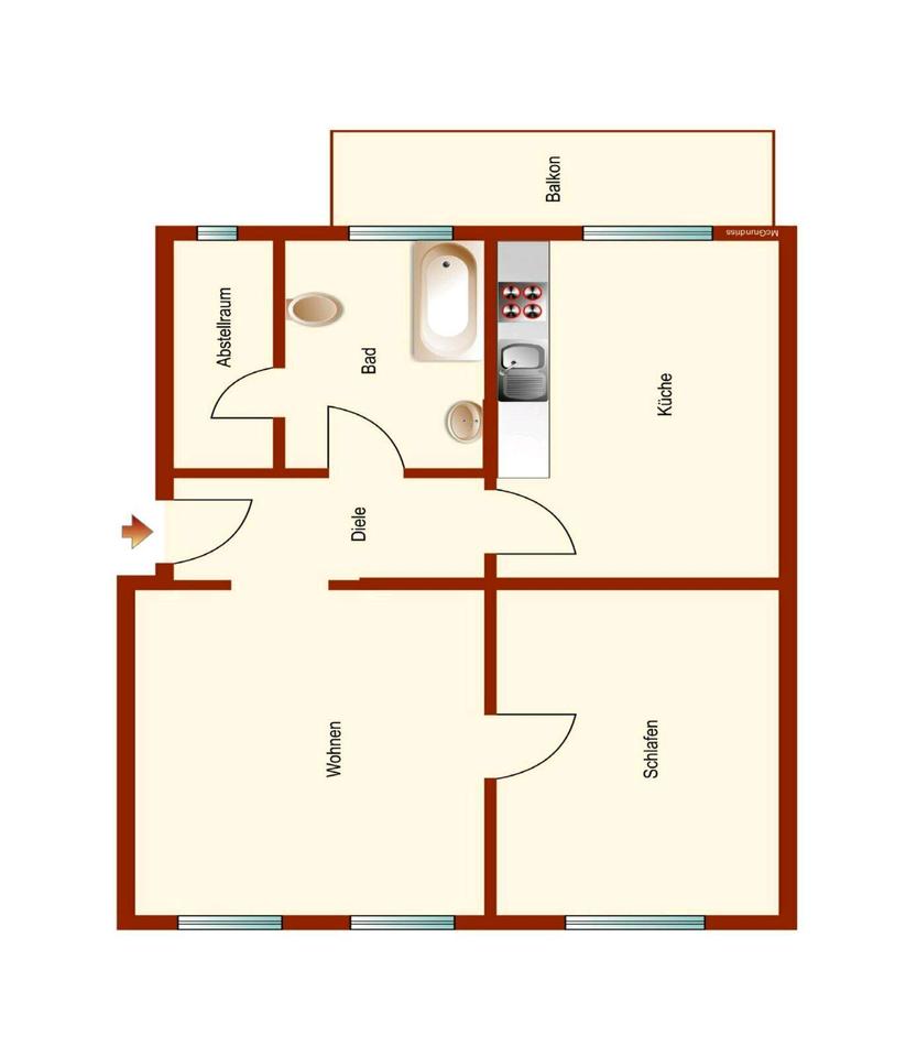 Thumbnail-Schöne 70m² DG-Wohnung 2,5 ZKBB - Innenstadt