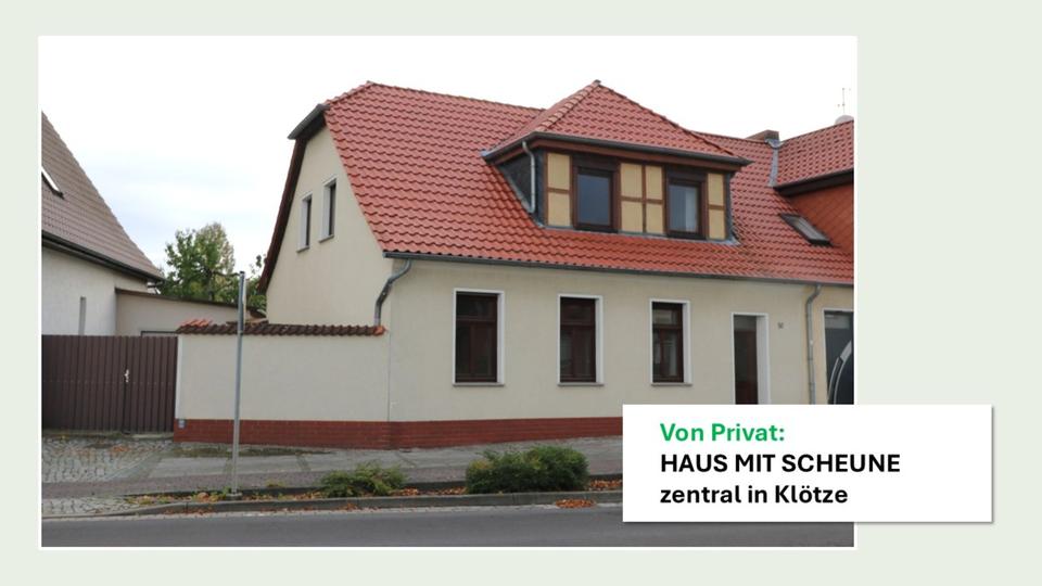 Thumbnail-Von Privat: Haus mit Scheune, zentral in Klötze – viel Potenzial!