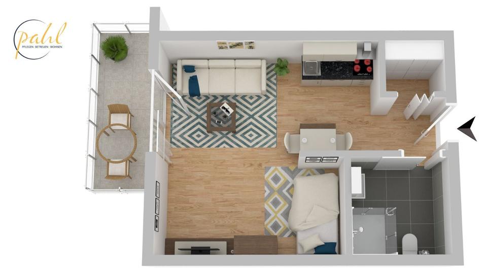 Thumbnail-1,5 Zimmer Senioren-Apartment „Wohnen mit Service“ in Flachsmeer!