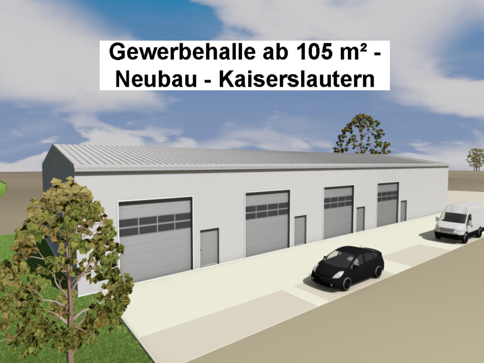 Thumbnail-Neubau Gewerbehalle ab 105 m² – mit Sektionaltor – beheizbar