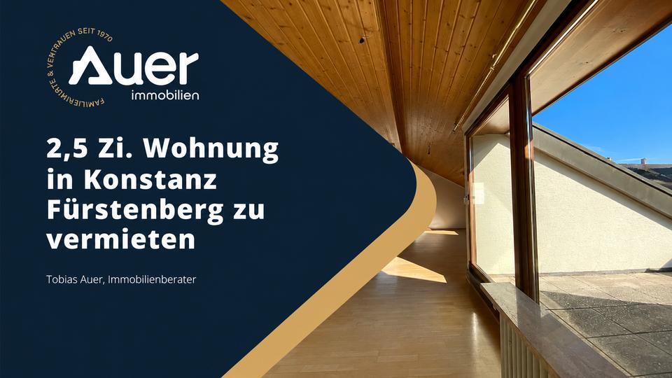 Thumbnail-Helle 2,5 Zi. DG-Wohnung zur Miete ab sofort in Konstanz-Fürstenberg - Garage & EBK inkl.