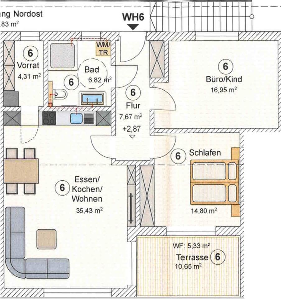 Thumbnail-Neue 3,5-Zimmer Wohnung (92qm) inkl. Küche