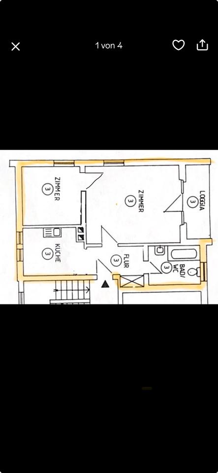 Thumbnail-Kernsartierte Wohnung 2 Zimmer Wohnung mit Balkon Schweinfurt