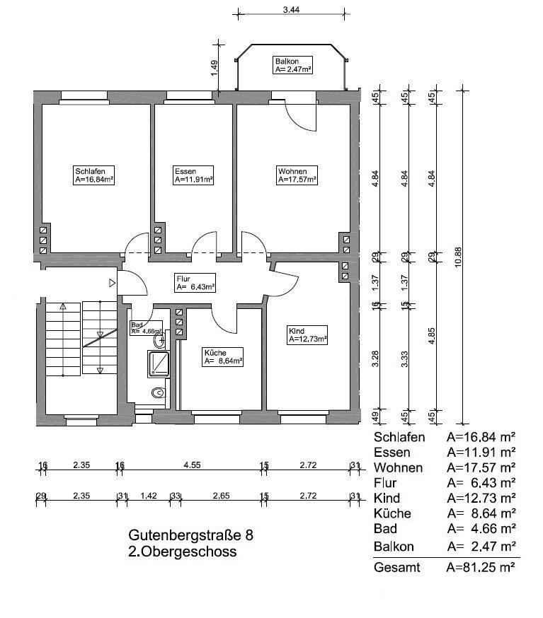 Thumbnail-4 Zimmer Wohnung, Balkon, Gutenbergstr. 8, Weißenfels ab 01.08.26