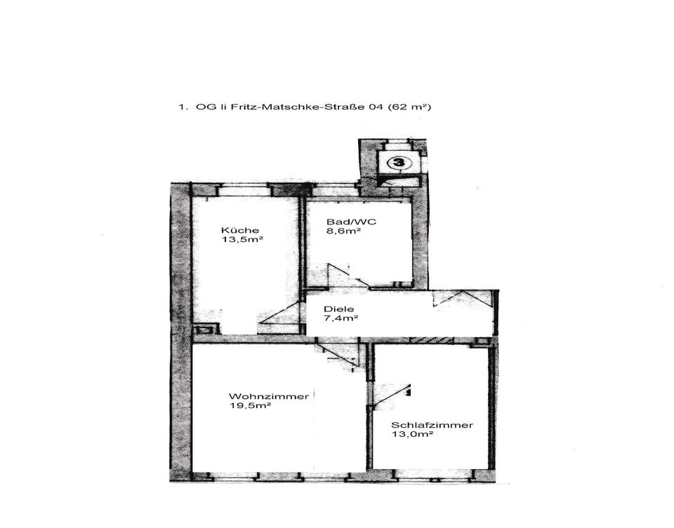 Thumbnail-Hübsche Kleine Wohnung in Chemnitz Schlossberg zu vermieten