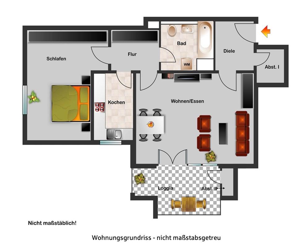 Thumbnail-2 Zimmer Mietwohnung