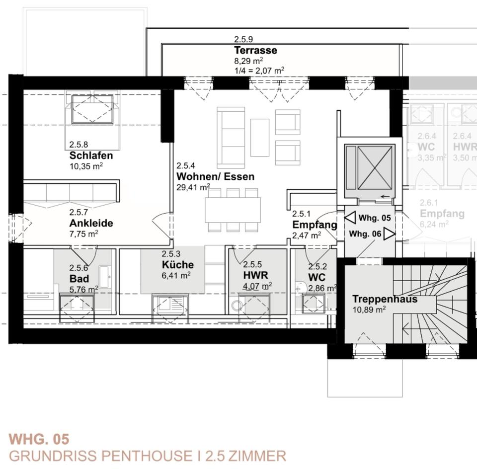 Thumbnail-2,5-Zimmer Wohnung im Penthouse mit Dachterrasse und Carportstell