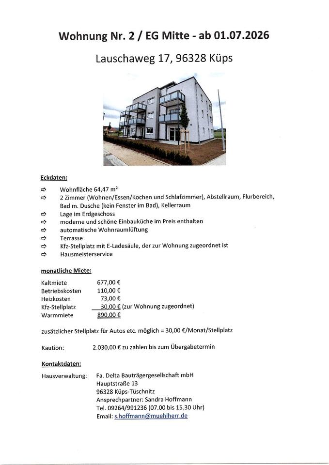 Thumbnail-Küps, 2-Zi.-EG-Wohnung, Lauschaweg 17 ab 01.07.2026