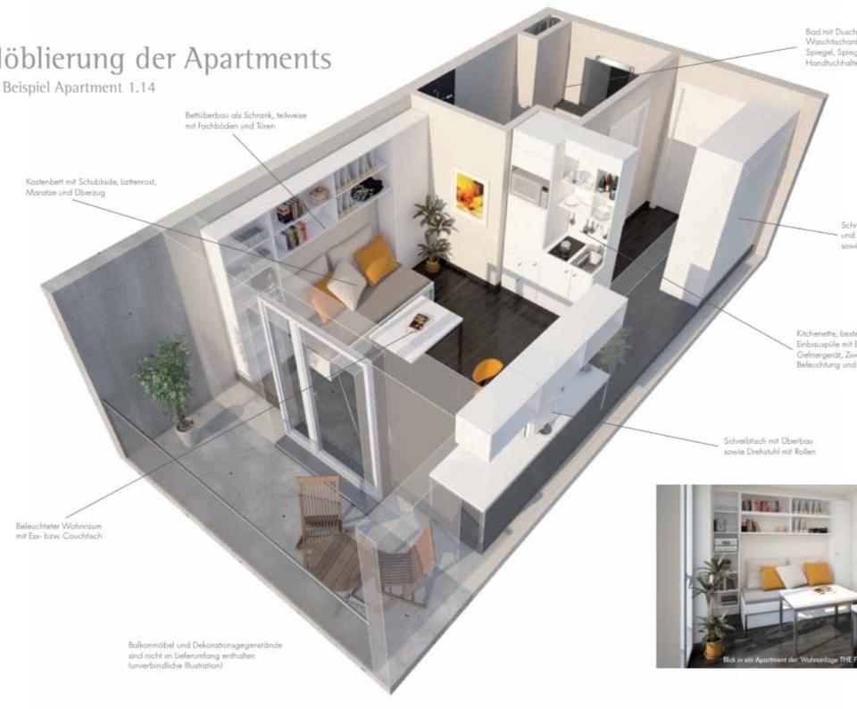 Thumbnail-Nachmieterin für möblierte Studentenapartment in Freiburg gesuch