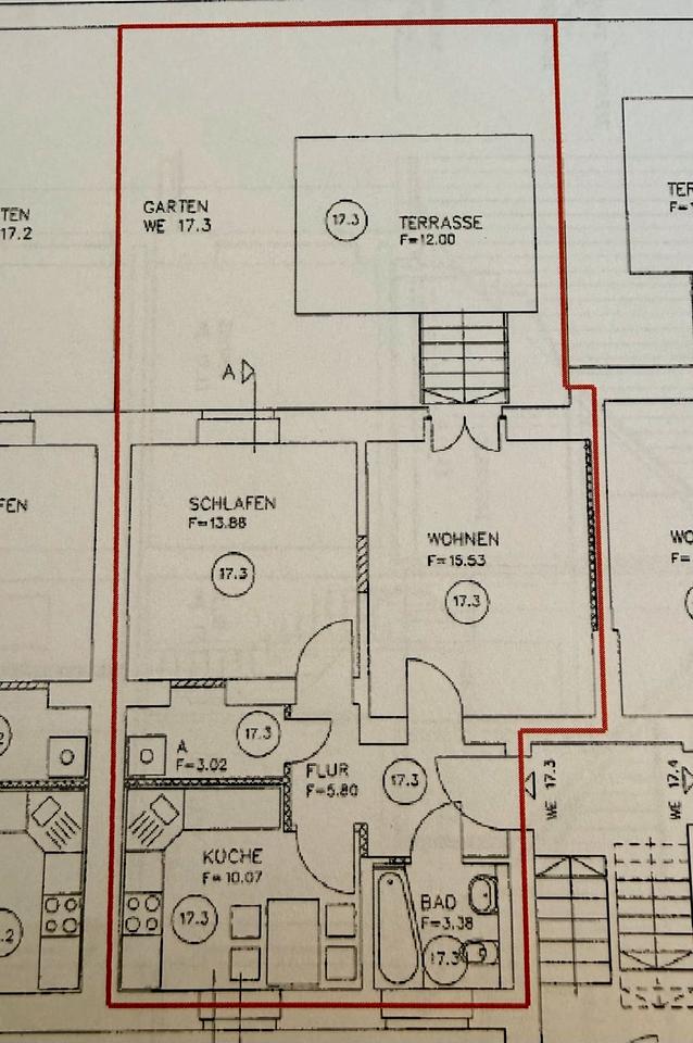 Thumbnail-2 Raum-Wohnung, 58 m², Westseite - mit Terrasse in einem schönen