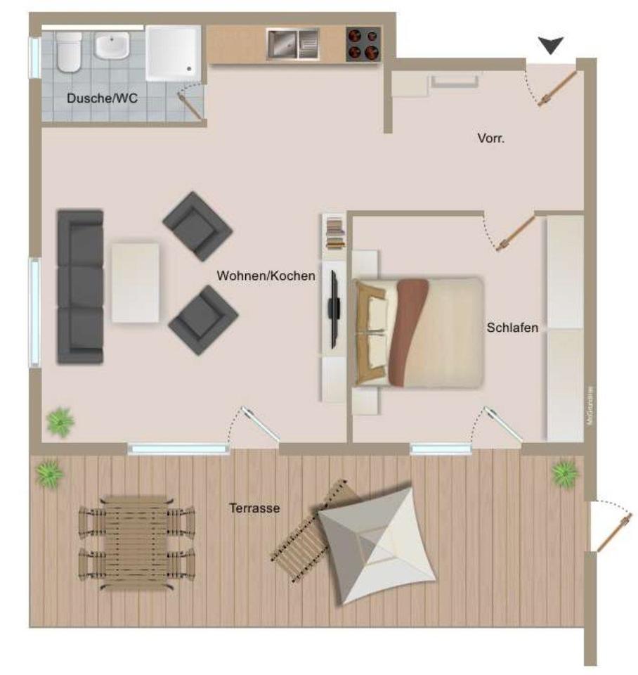 Thumbnail-Moderne 2-Zimmer-Wohnung zur Vermietung in Sauldorf