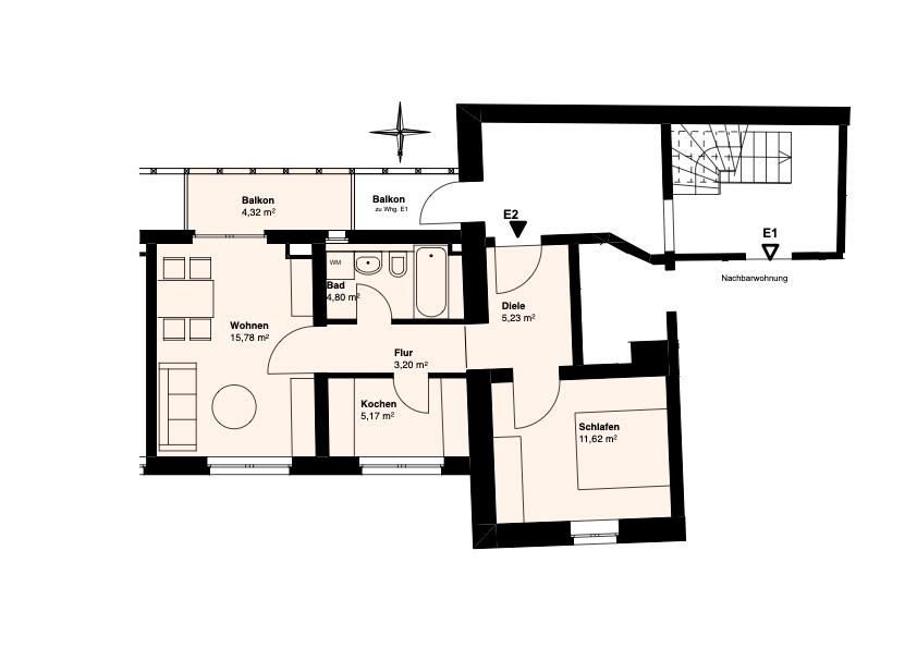 Thumbnail-Ruhland - 2 Raumwohnung mit Balkon