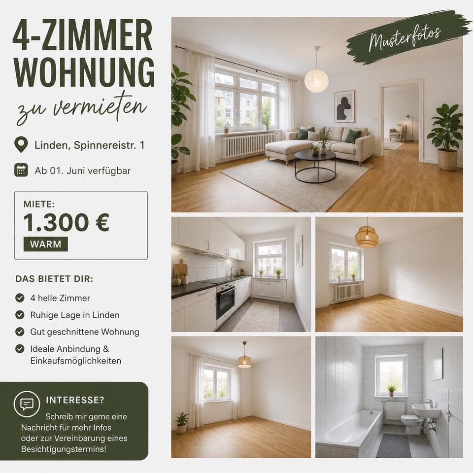 Thumbnail-4 Zimmer WG in Linden zum 1.06.2026 zu vermieten